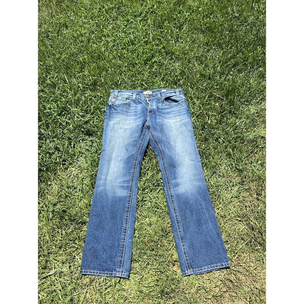 MEK Denim Jeans Mens 36x34 Blue Osaka Bootcut Distressed Medium Wash Y2K
